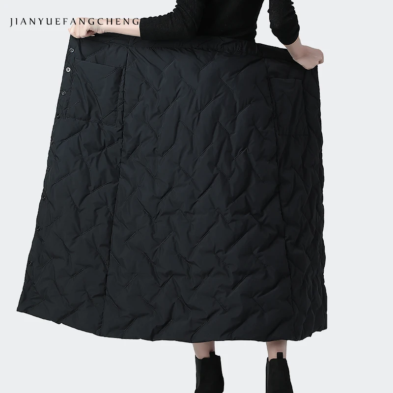 Fashion Ankle-length Black Duck Down Skirt Women High Waist A-Line Warm Thicken Winter Skirts Loose Plus Size Ladies Long Skirts
Fashion Ankle-length Black Duck Down Skirt Women High Waist A-Line Warm Thicken Winter Skirts Loose Plus Size Ladies Long Skirts