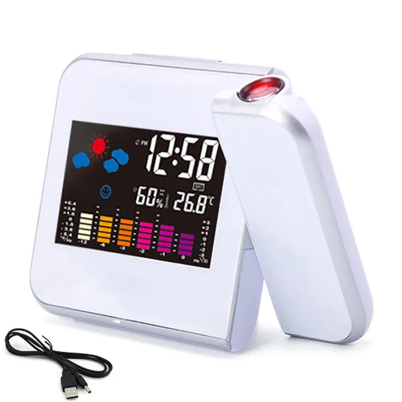 Creative Electronic Table Clock Desktop Weather Forecast Projection Color Screen SotatingSnooze Alarm Clocks Bedroom Home Decor
Creative Electronic Table Clock Desktop Weather Forecast Projection Color Screen SotatingSnooze Alarm Clocks Bedroom Home Decor
