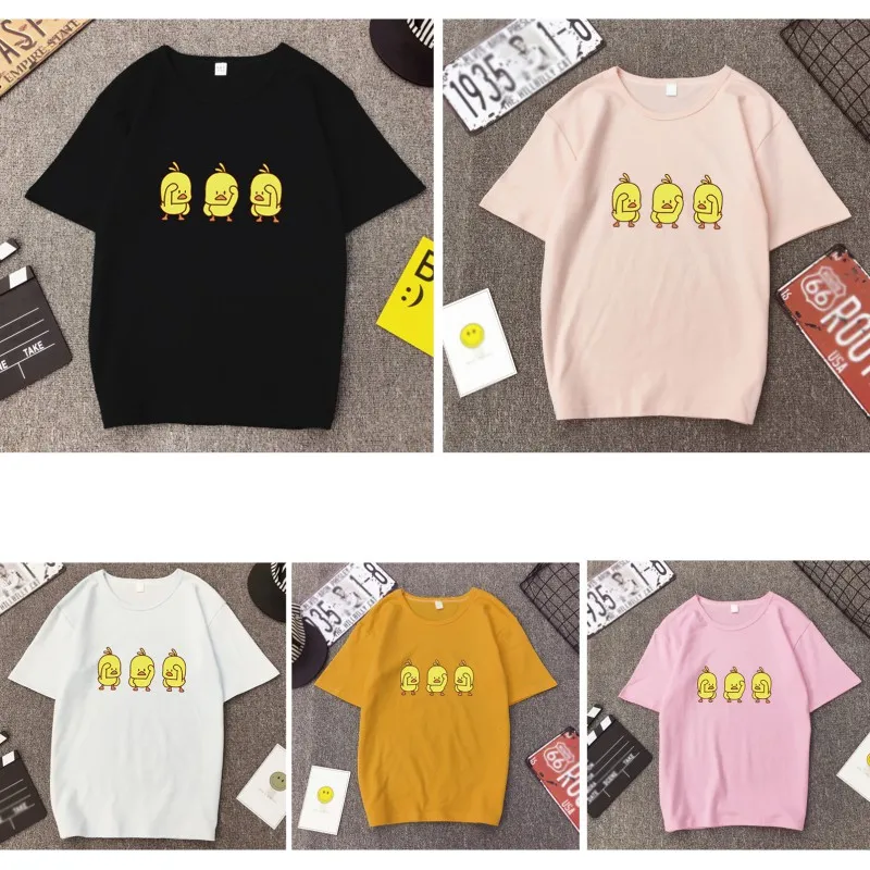 Summer Women Cute yellow Ducks Printed T-shirt Solid O-Neck Tops Female T shirt Casual Loose Harajuku Top HOT
Summer Women Cute yellow Ducks Printed T-shirt Solid O-Neck Tops Female T shirt Casual Loose Harajuku Top HOT