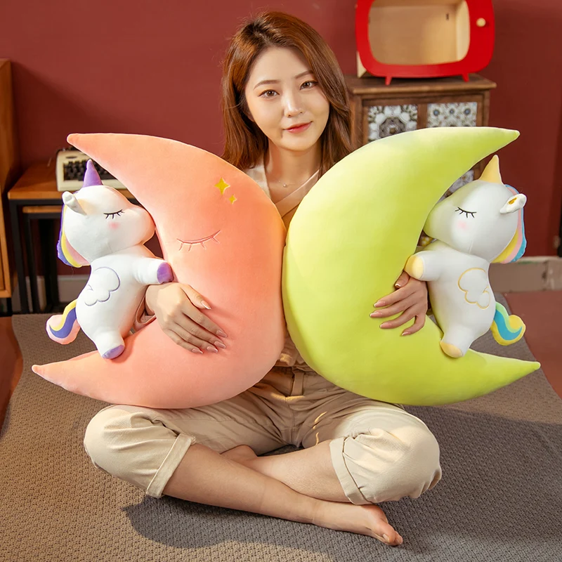 New Sale 60CM Kawaii Moon With Unicorn Plush Doll Soft Pillow Cartoon Animal Toy Sofa Bed Cushion For Girlfriend Birthday Gift
New Sale 60CM Kawaii Moon With Unicorn Plush Doll Soft Pillow Cartoon Animal Toy Sofa Bed Cushion For Girlfriend Birthday Gift
