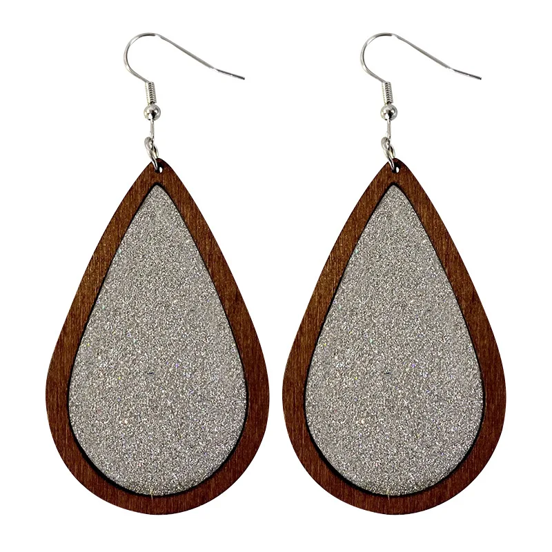 Glitter Leather Teardrop Wooden Dangle Drop Earring for Women Classic Fashion Trendy Mother's Day Gift
Glitter Leather Teardrop Wooden Dangle Drop Earring for Women Classic Fashion Trendy Mother's Day Gift