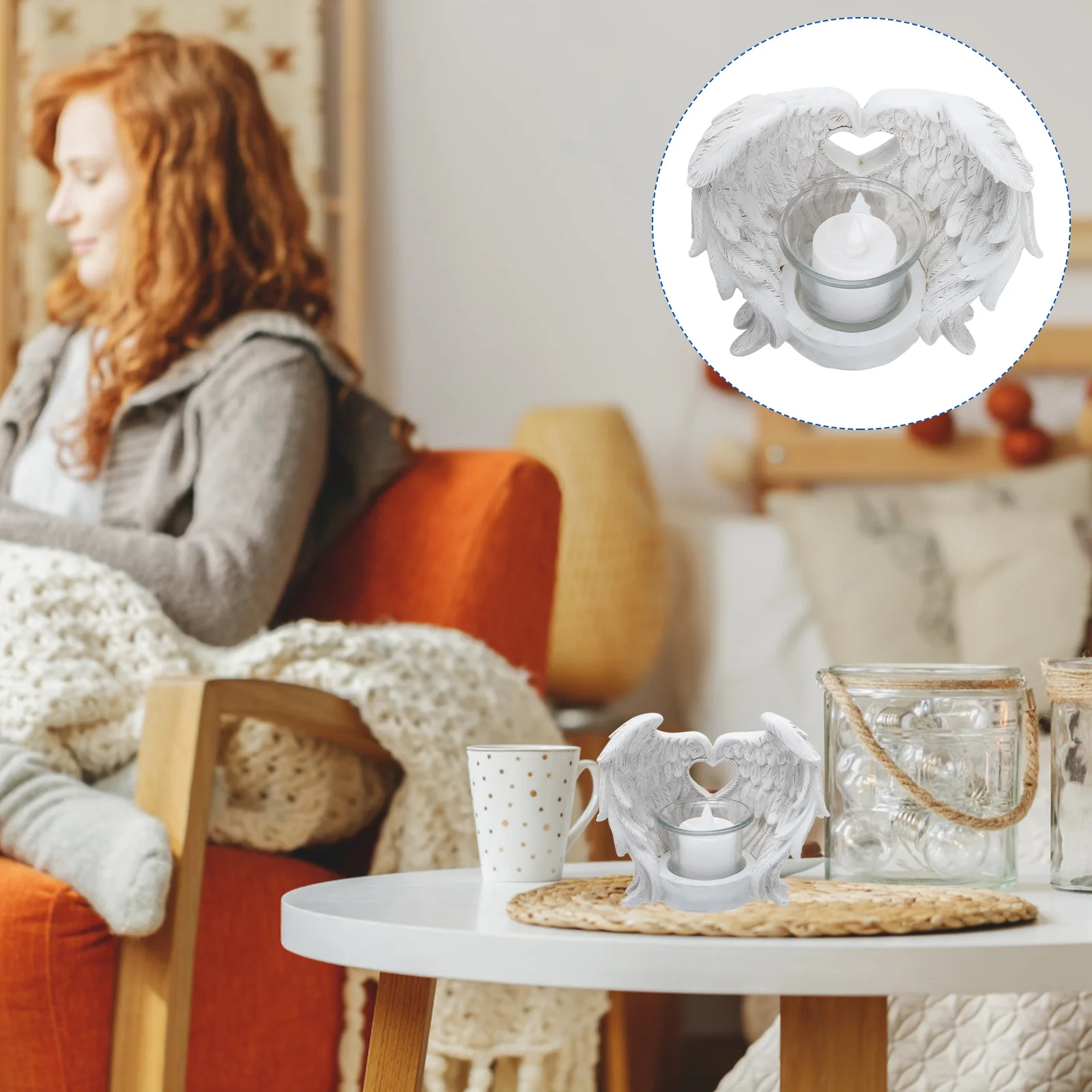 1 Набор, подсвечник с крыльями ангела из смолы 
1 Набор, подсвечник с крыльями ангела из смолы