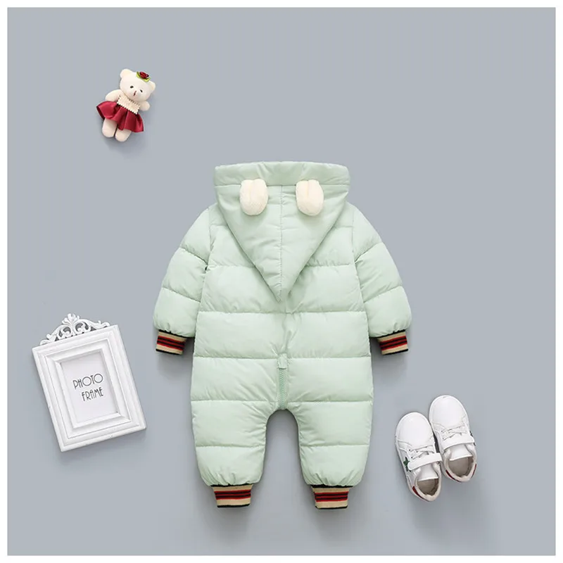 

2020 Winter New Baby Onesies With Hood Thickened One- Piece Cotton -Padded Clothes For Outing Newborn Children 's Clothing