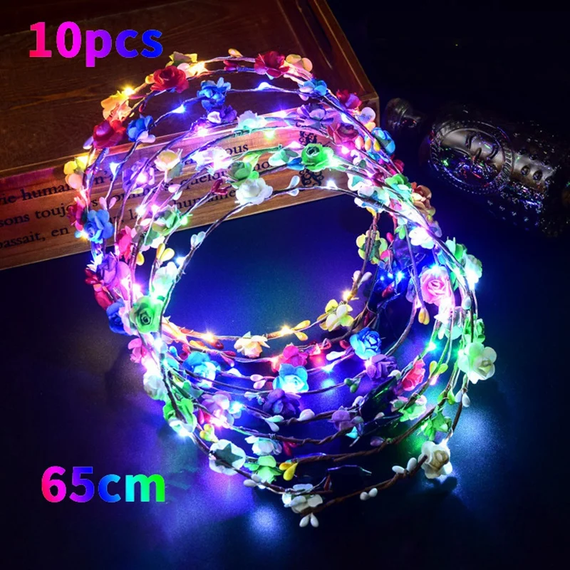 10 Glowing Garland Wedding Party Crown Flower Headband LED Light Christmas Luminous Hair Garland Hairband
10 Glowing Garland Wedding Party Crown Flower Headband LED Light Christmas Luminous Hair Garland Hairband