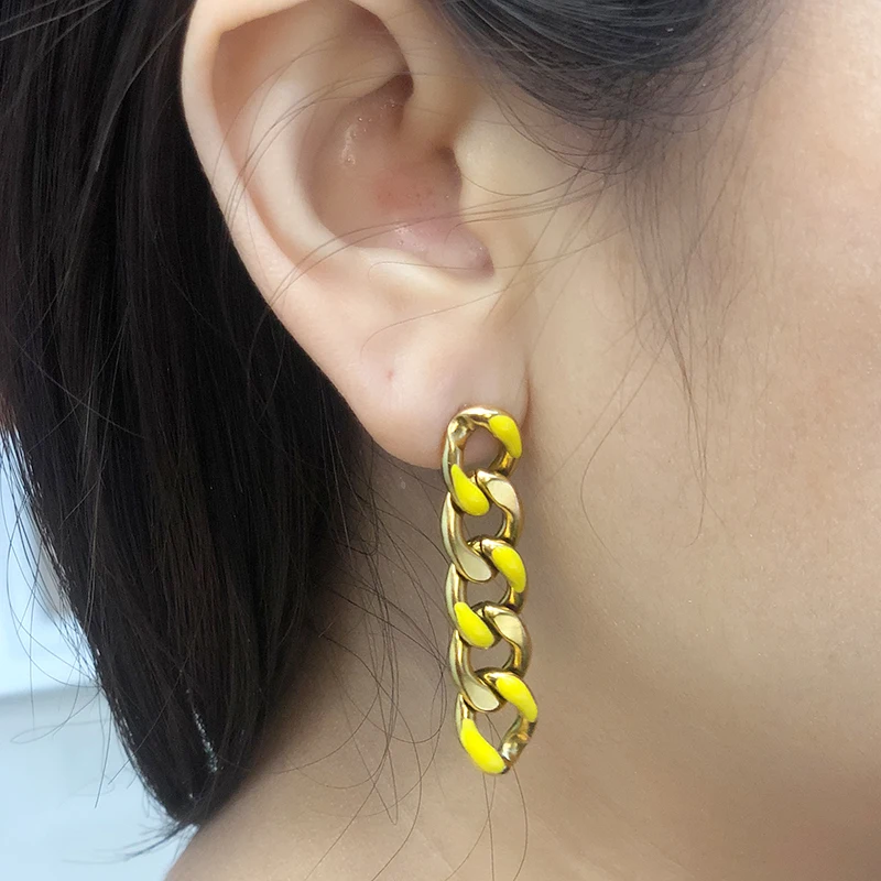 Punk Thick Long Chain Earrings Stainless Steel Earrings For Women Charm Earrings Cuban Chain Earrings Color Earrings Jewelery
Punk Thick Long Chain Earrings Stainless Steel Earrings For Women Charm Earrings Cuban Chain Earrings Color Earrings Jewelery