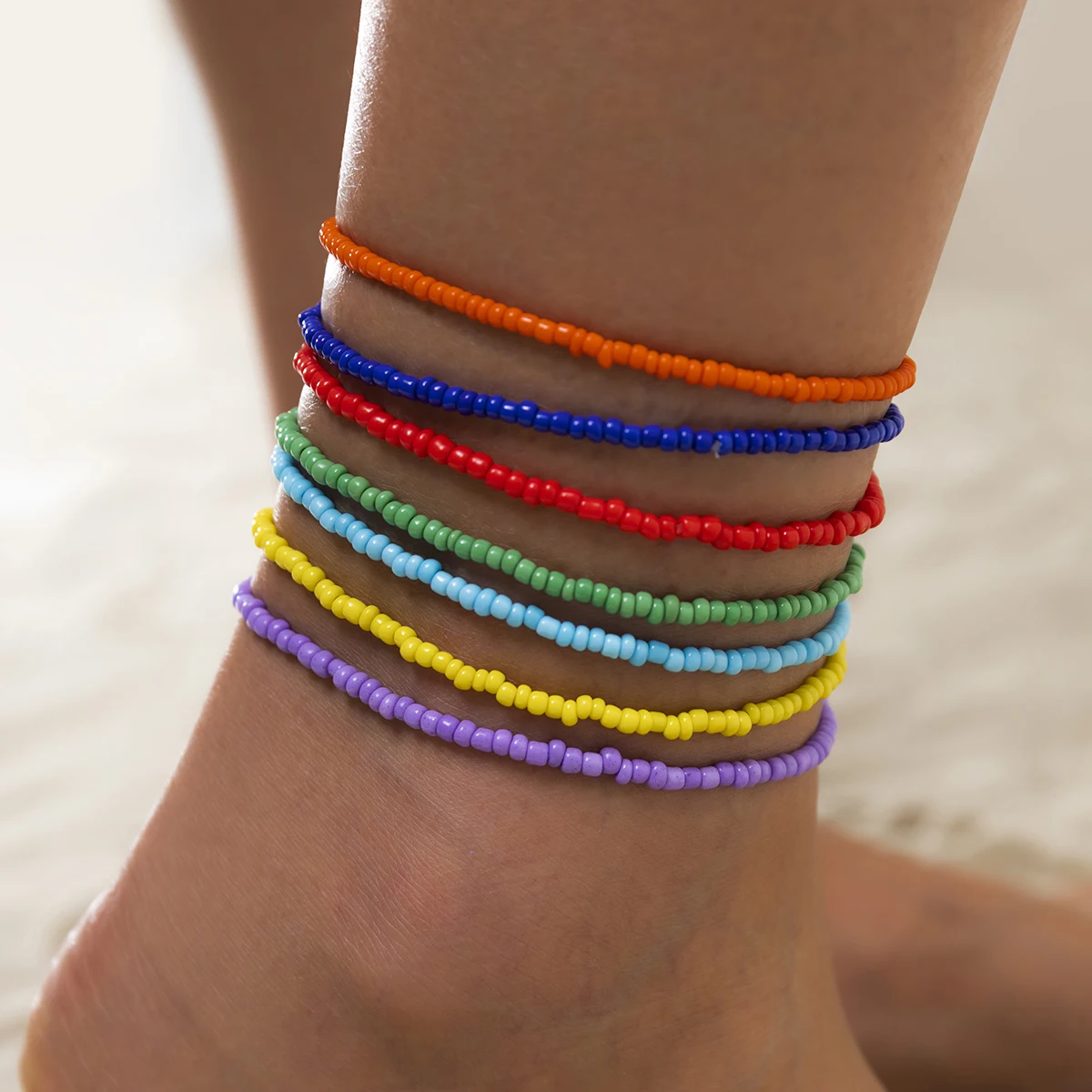 SHIXIN Vintage Colorful Beads Anklets for Women Boho Rainbow Small Beaded Anklet Bracelet on the Leg Foot Chain Fashion Jewelry 
SHIXIN Vintage Colorful Beads Anklets for Women Boho Rainbow Small Beaded Anklet Bracelet on the Leg Foot Chain Fashion Jewelry