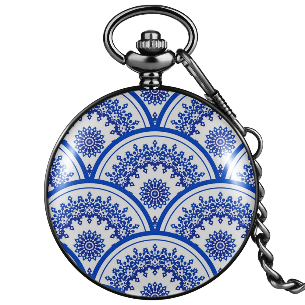 Portable Blue And White Porcelain Pattern Quartz Pocket Watch Clock White Dial Flip Case Comfortable Chain Accessories Pendant
Portable Blue And White Porcelain Pattern Quartz Pocket Watch Clock White Dial Flip Case Comfortable Chain Accessories Pendant
