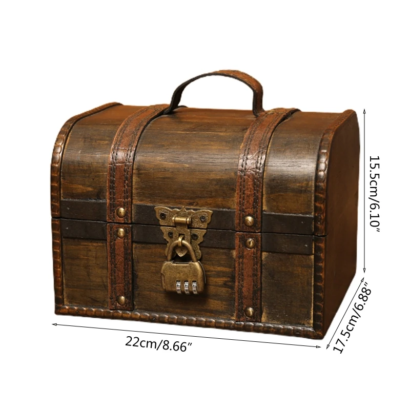 Wooden Pirate Jewelry Storage Box Vintage Treasure Chest for Wooden Organizer A2UA
Wooden Pirate Jewelry Storage Box Vintage Treasure Chest for Wooden Organizer A2UA