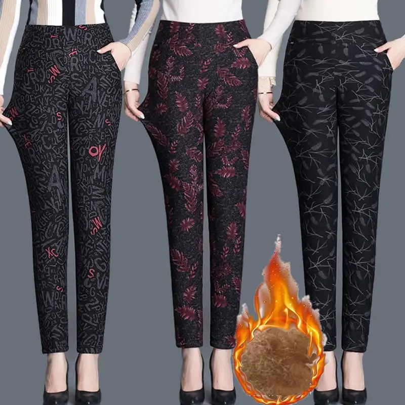 Women 2021 Autumn Winter Plus Velvet Thick Leggings Female Large Size Printing Warm Trousers Lady Stretch Skinny Long Pants E162
Women 2021 Autumn Winter Plus Velvet Thick Leggings Female Large Size Printing Warm Trousers Lady Stretch Skinny Long Pants E162