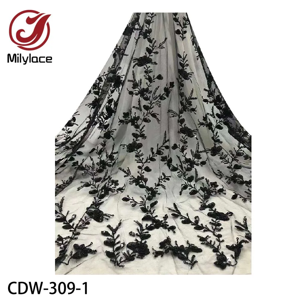 High Quality Beaded Lace Fabric Embroidery Sequins Elegant French Nigerian Net Lace Fabric for Wedding Party CDW-309
High Quality Beaded Lace Fabric Embroidery Sequins Elegant French Nigerian Net Lace Fabric for Wedding Party CDW-309
