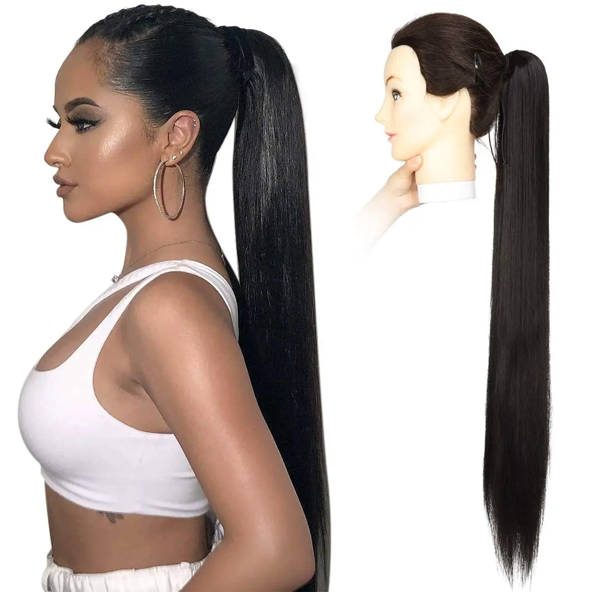 Synthetic Straight Magic Wrap Around Ponytail Clip In Horsetail Wig Extension 28Inch 120g Natural Black Heat Resistant Daily Use
Synthetic Straight Magic Wrap Around Ponytail Clip In Horsetail Wig Extension 28Inch 120g Natural Black Heat Resistant Daily Use