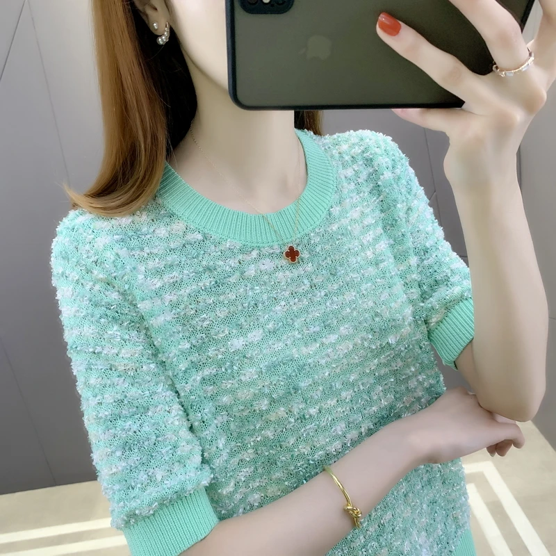 20136 (5, 7 5) film sets round collar pure color half sleeve knit unlined upper garment to 34
20136 (5, 7 5) film sets round collar pure color half sleeve knit unlined upper garment to 34