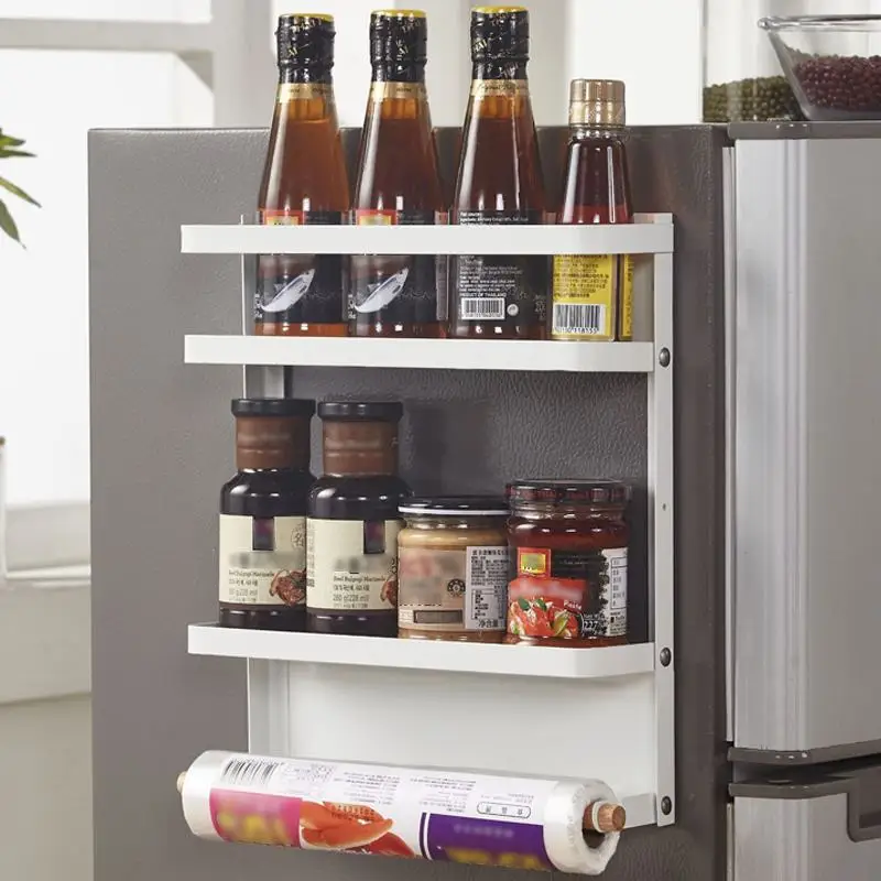 Multifunction Double Layer Magnet Storage Rack Refrigerator Shelf With Fresh-keeping Bag Rack Free Drilling Kitchen Supplies
Multifunction Double Layer Magnet Storage Rack Refrigerator Shelf With Fresh-keeping Bag Rack Free Drilling Kitchen Supplies