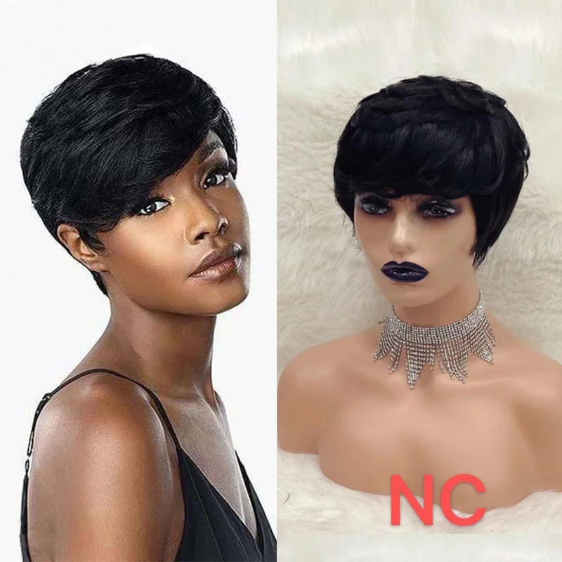 Brazilian 100% Human Hair Pixie Cut Short Full Machine Made Wigs With Bangs For Black Women
Brazilian 100% Human Hair Pixie Cut Short Full Machine Made Wigs With Bangs For Black Women
