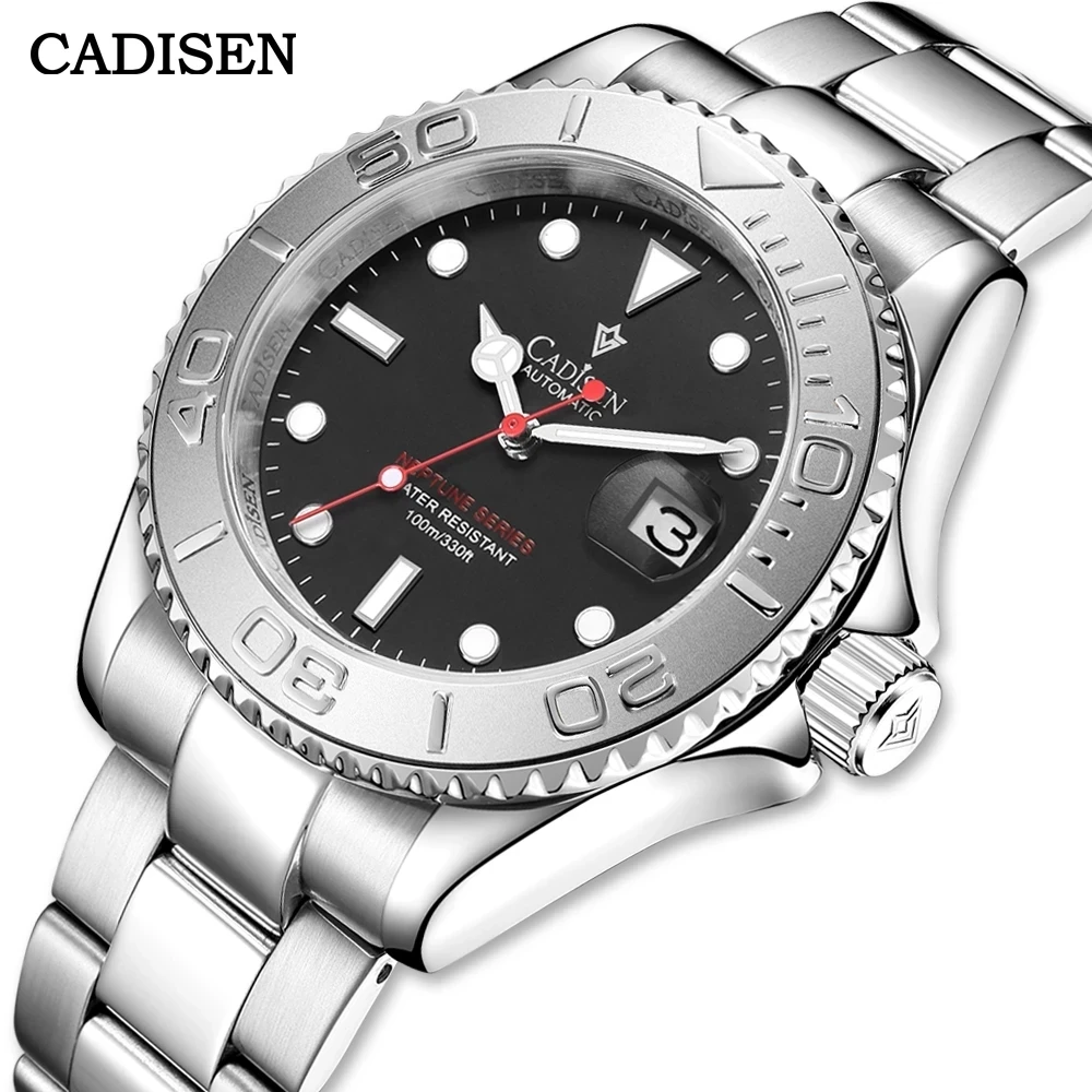

CADISEN Top Brand Luxury New Mechanical Automatic Watch Men Sapphire 100M Waterproof NH35A Movement Rotating Bezel Wristwatch