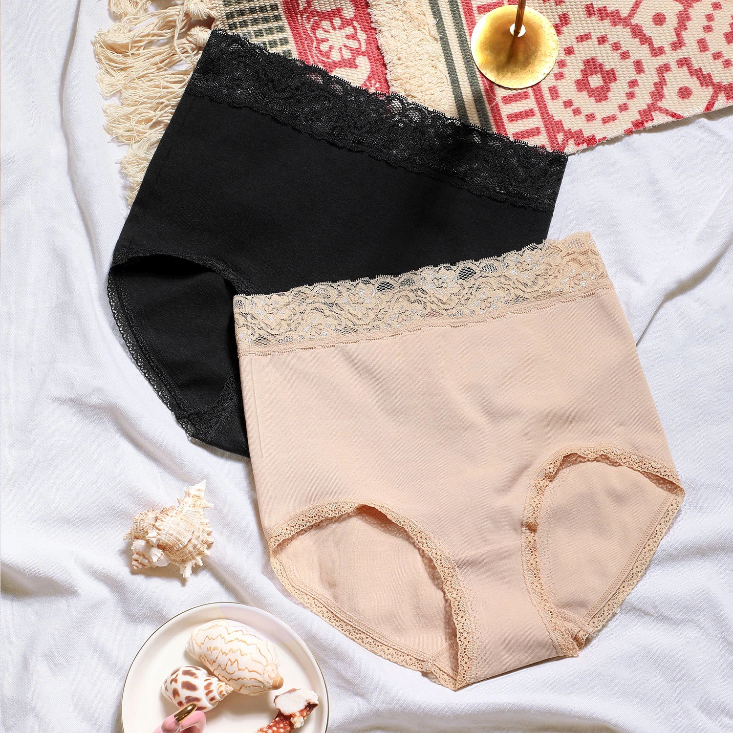 Women's Cotton Lace Underwear High Waist Panties Briefs 
Women's Cotton Lace Underwear High Waist Panties Briefs