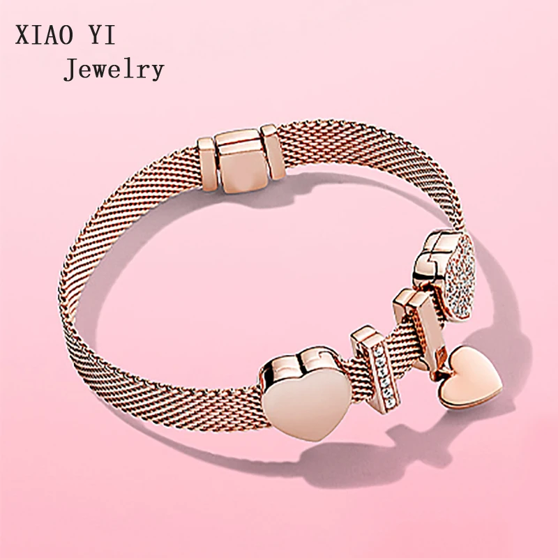 XIAOYI 2020 new Rose color heart studded bracelet love elegant fashion high quality valentine's day wedding gentle gift female
XIAOYI 2020 new Rose color heart studded bracelet love elegant fashion high quality valentine's day wedding gentle gift female