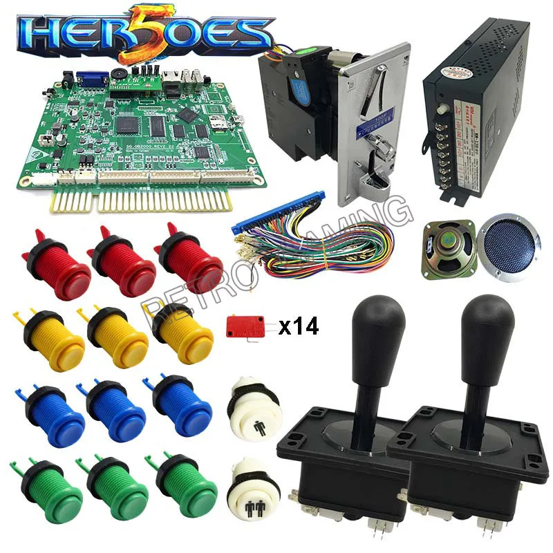 DIY аркадный набор с героями 5 jamma Board 2020 в 1 Happ джойстик Кнопка питания динамик для аркадного шкафа игровой автомат
DIY аркадный набор с героями 5 jamma Board 2020 в 1 Happ джойстик Кнопка питания динамик для аркадного шкафа игровой автомат