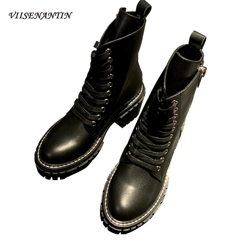Summer Sewing Short Ankle Martin Boots British Style Breathable Ins Round Toe Lace Up Genuine Leather Thick Sole Shoes Women
Summer Sewing Short Ankle Martin Boots British Style Breathable Ins Round Toe Lace Up Genuine Leather Thick Sole Shoes Women