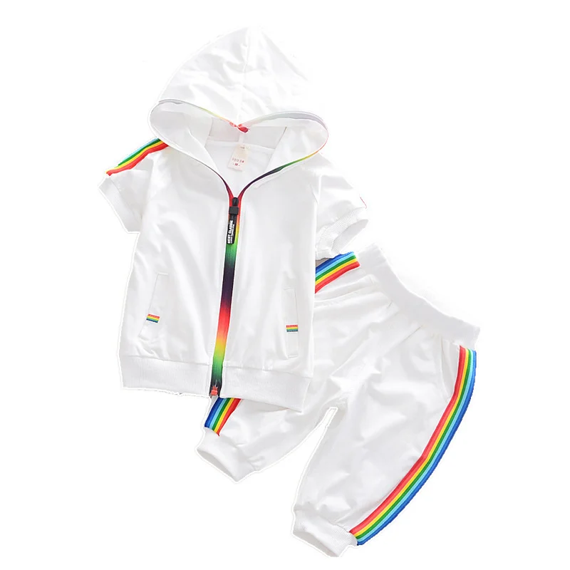 Summer Kids Baby Clothes Trasuit Suit Fashion Rainbow Short Sleeve Boys and Girls Trasuit Hoodie Sportswear
Summer Kids Baby Clothes Trasuit Suit Fashion Rainbow Short Sleeve Boys and Girls Trasuit Hoodie Sportswear