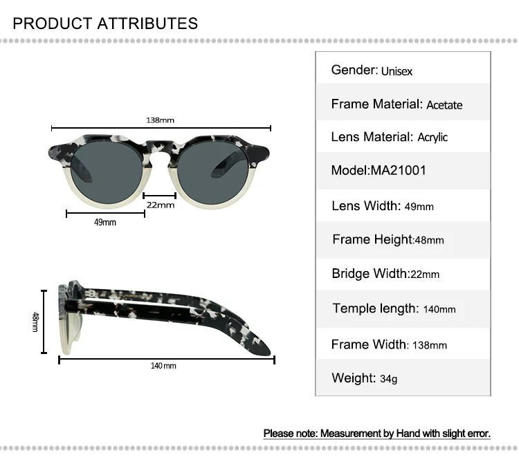 Vinatge Acetate Round Sunglasses Women Polarized Frame High Quality Goggle Mirrored UV400 Brand Driving Sun Glasses for Men
Vinatge Acetate Round Sunglasses Women Polarized Frame High Quality Goggle Mirrored UV400 Brand Driving Sun Glasses for Men