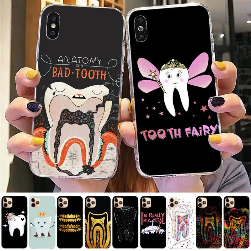 

TOPLBPCS Dental Definitions Tooth Phone Case for iPhone 11 12 13 mini pro XS MAX 8 7 6 6S Plus X 5S SE 2020 XR case