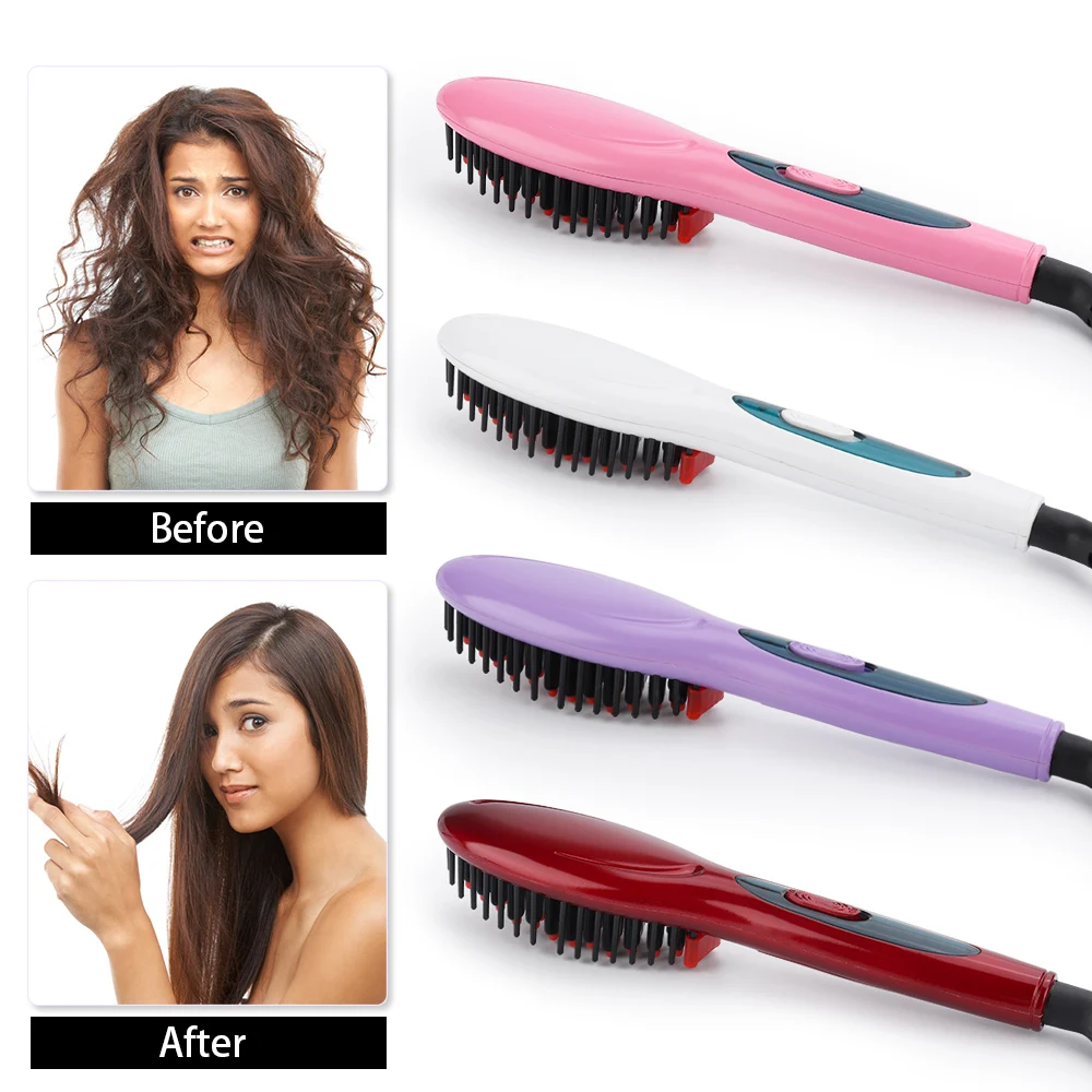 Professional Electric Hair Straightener Comb Straight Styling Auto Massager Hot Heating Iron Straightening Brush Hair Care Tools 
Professional Electric Hair Straightener Comb Straight Styling Auto Massager Hot Heating Iron Straightening Brush Hair Care Tools