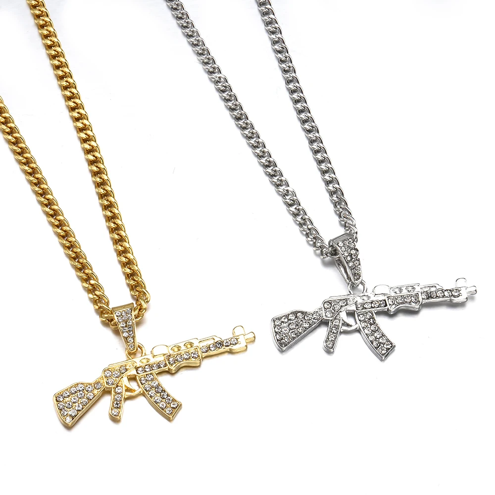 New Fashion Choker Necklaces For Women Gun Pendant Crystal Rhinestone Chain Necklace Women Men Punk Chains Jewelry Gift
New Fashion Choker Necklaces For Women Gun Pendant Crystal Rhinestone Chain Necklace Women Men Punk Chains Jewelry Gift