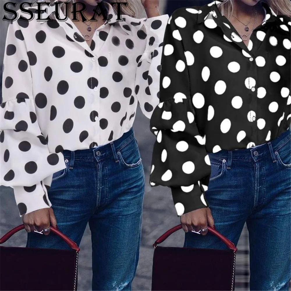 SSEYRAT Women Polka Dot Shirts Spring Fashion Turn-down Long Sleeve Blouse Femininas Casual Shirt Tops 2022 New 
SSEYRAT Women Polka Dot Shirts Spring Fashion Turn-down Long Sleeve Blouse Femininas Casual Shirt Tops 2022 New