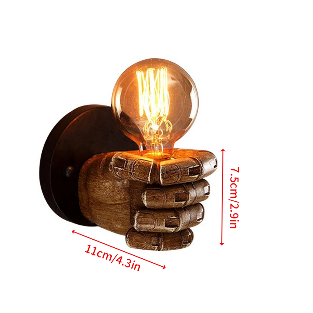 Retro E27 LED Antique Resin Fist Wall Lamp European Bar Restaurant Cafe Decorative Wall Light Left And Right Hand Wall Lamp
Retro E27 LED Antique Resin Fist Wall Lamp European Bar Restaurant Cafe Decorative Wall Light Left And Right Hand Wall Lamp