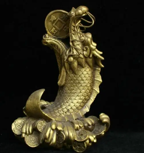 Китай Народная фэншуйская бронза латунь Лаки богатство деньги животных Статуэтка рыбы Скульптура
Китай Народная фэншуйская бронза латунь Лаки богатство деньги животных Статуэтка рыбы Скульптура