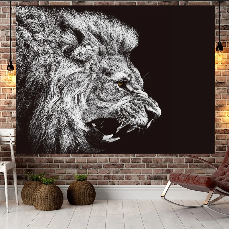 Nordic girl heart ins hang cloth black animal lion household adornment bedroom wall cloth photography background cloth tapestrie
Nordic girl heart ins hang cloth black animal lion household adornment bedroom wall cloth photography background cloth tapestrie