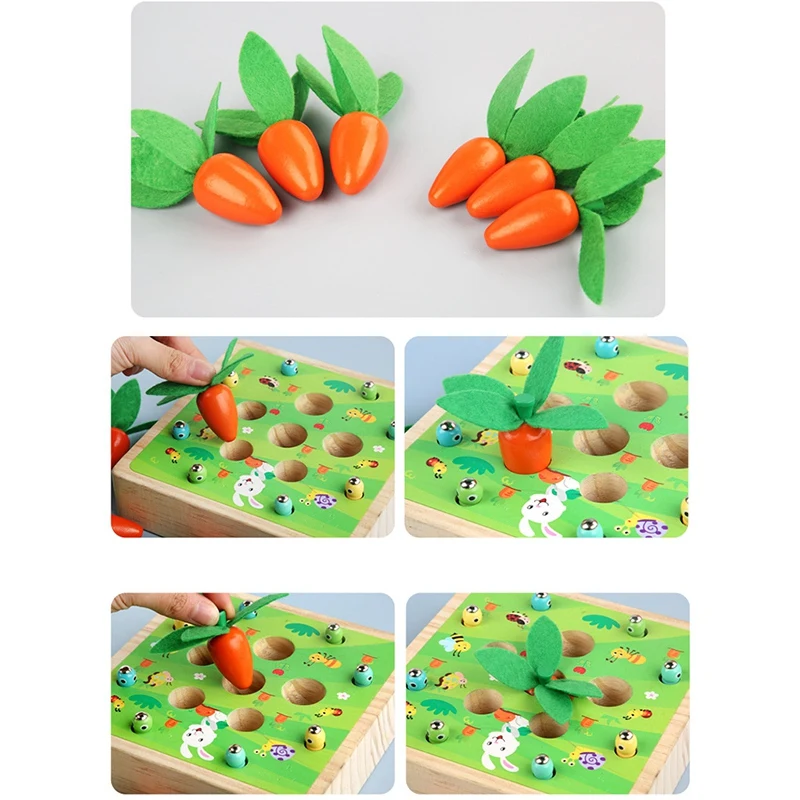 Wooden Pull Radish netic Catch Bug Game Children's Action Training Early Education Educational Toys
Wooden Pull Radish netic Catch Bug Game Children's Action Training Early Education Educational Toys