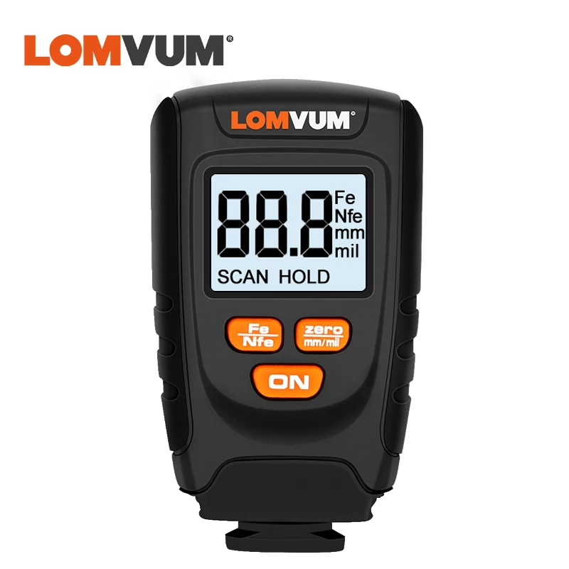 LOMVUM цифровой датчик толщины покрытия 1 микрон/0-1300 Автомобильный прибор для