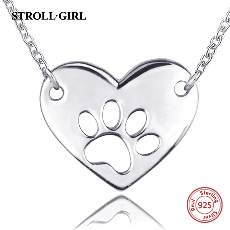 925 Sterling Silver Cute Dog Paw Footprint Necklace Animal Heart Pendant Chain for Women 2020 party Fine Jewelry Christmas Gift
925 Sterling Silver Cute Dog Paw Footprint Necklace Animal Heart Pendant Chain for Women 2020 party Fine Jewelry Christmas Gift