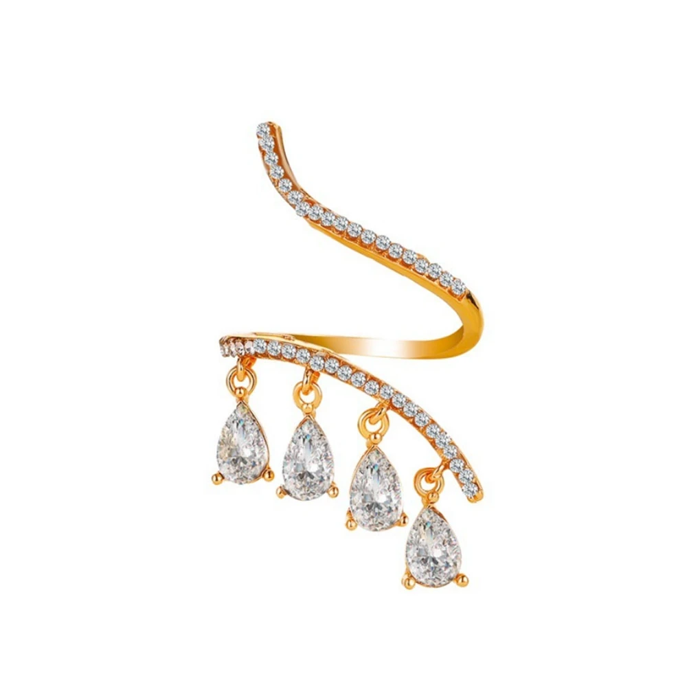 Fashion Creative Zircon Ring Female Fashion Open Crystal Water Drop Tassel Pendant Index Finger Rings Jewelry Women
Fashion Creative Zircon Ring Female Fashion Open Crystal Water Drop Tassel Pendant Index Finger Rings Jewelry Women