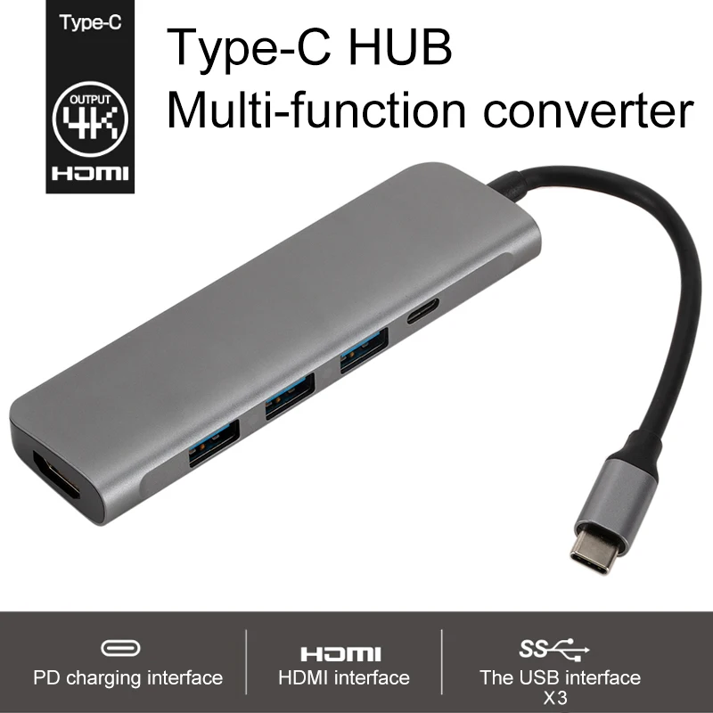 Type C to USB 3.0 x 3 HUB Converter Adapter + HDMI 4K + PD 5 in 1 HD Type-C Power Supply for Mate 20 P20 Mate 10 S9 S8 Plus Macb
Type C to USB 3.0 x 3 HUB Converter Adapter + HDMI 4K + PD 5 in 1 HD Type-C Power Supply for Mate 20 P20 Mate 10 S9 S8 Plus Macb
