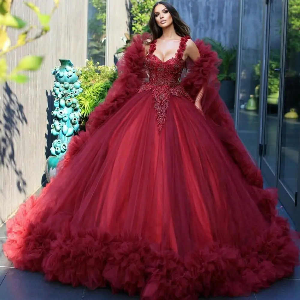 Темно-красные винтажные платья Quinceanera с рюшами и кружевной аппликацией, Роскошные вечерние платья в Саудовской Аравии, милое платье 16
Темно-красные винтажные платья Quinceanera с рюшами и кружевной аппликацией, Роскошные вечерние платья в Саудовской Аравии, милое платье 16