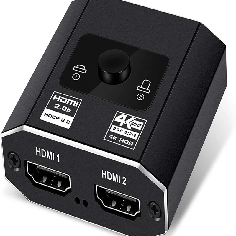 HDMI-compatible Splitter 4K 60HZ HD2.0 Switch for PS5 Bi-Direction 1x2/2x1 Adapter Switcher 2 In 1 Out for PS4 TV Box HD Switch
HDMI-compatible Splitter 4K 60HZ HD2.0 Switch for PS5 Bi-Direction 1x2/2x1 Adapter Switcher 2 In 1 Out for PS4 TV Box HD Switch