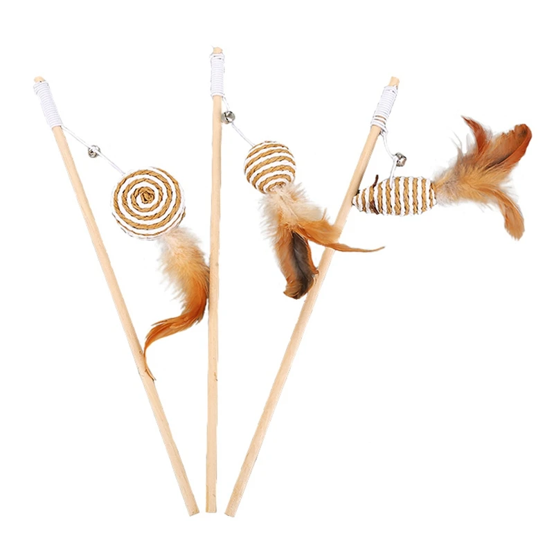 Wooden Tease Cat Wand Toy Durable Wooden Stick Easy to Grip Scratch-resistant With Feathers Interactive Toy For Cat Game
Wooden Tease Cat Wand Toy Durable Wooden Stick Easy to Grip Scratch-resistant With Feathers Interactive Toy For Cat Game
