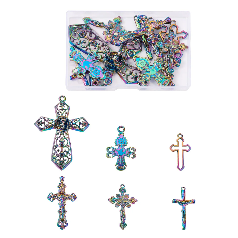 12Pcs/Set Rainbow Color Alloy Cross Jesus Religion Belief Charms Pendants For Necklace Bracelet DIY Jewelry Making Accessories
12Pcs/Set Rainbow Color Alloy Cross Jesus Religion Belief Charms Pendants For Necklace Bracelet DIY Jewelry Making Accessories