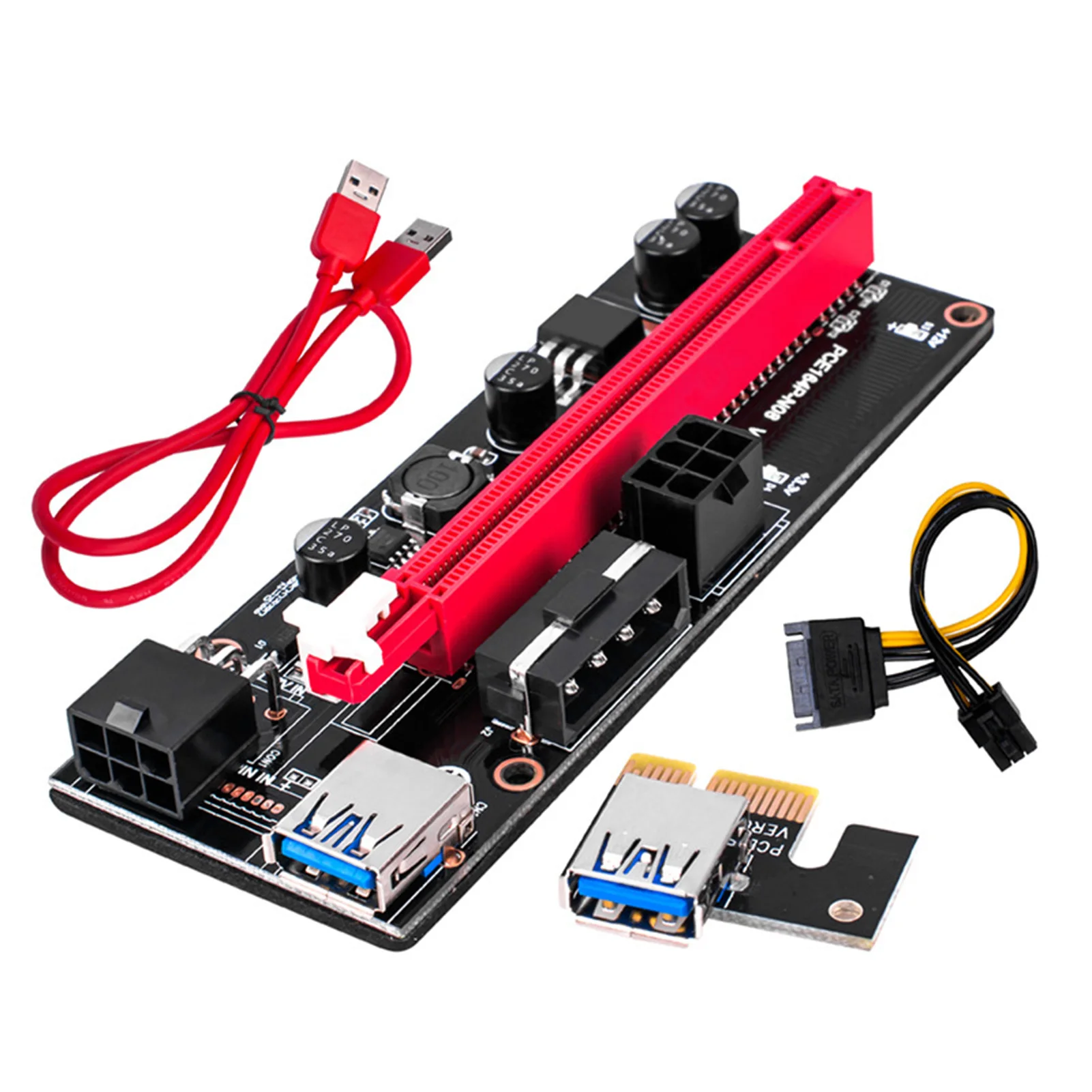 USB 3.0 PCIE Extension Cable Riser Ver 009S Express 16X Extender Riser Adapter Card 6 Pin Power Cable
USB 3.0 PCIE Extension Cable Riser Ver 009S Express 16X Extender Riser Adapter Card 6 Pin Power Cable