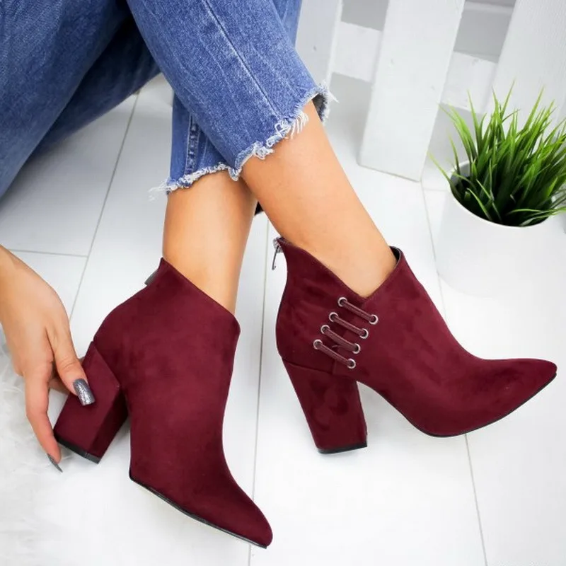 2021 Spring Autumn Ankle Boots Soft Leather Woman Boots Pointed High Heels Shoes Fashion Thick Heel Back Zipper Women Shoes Boot
2021 Spring Autumn Ankle Boots Soft Leather Woman Boots Pointed High Heels Shoes Fashion Thick Heel Back Zipper Women Shoes Boot