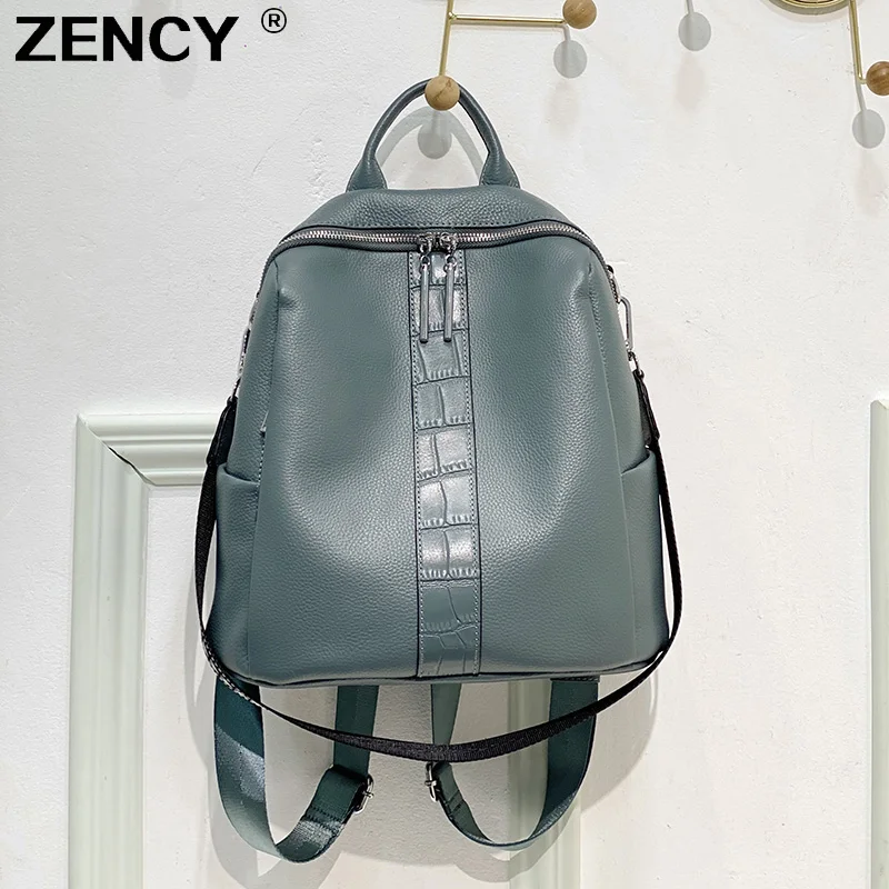 ZENCY Silver Hardware 100% Genuine Leather SHOPPING Women's Backpacks First Layer Cowhide Girls Ladies School Book Backpack Bags
ZENCY Silver Hardware 100% Genuine Leather SHOPPING Women's Backpacks First Layer Cowhide Girls Ladies School Book Backpack Bags