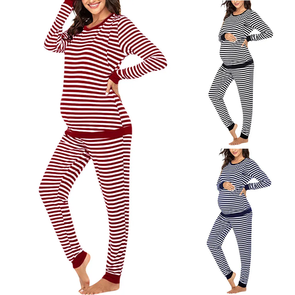 2021 Maternity Nightwear Women Maternity Long Sleeve Nursing T-shirt Tops+striped Pants Pajamas Set Suit Pijama Embarazo New 202
2021 Maternity Nightwear Women Maternity Long Sleeve Nursing T-shirt Tops+striped Pants Pajamas Set Suit Pijama Embarazo New 202