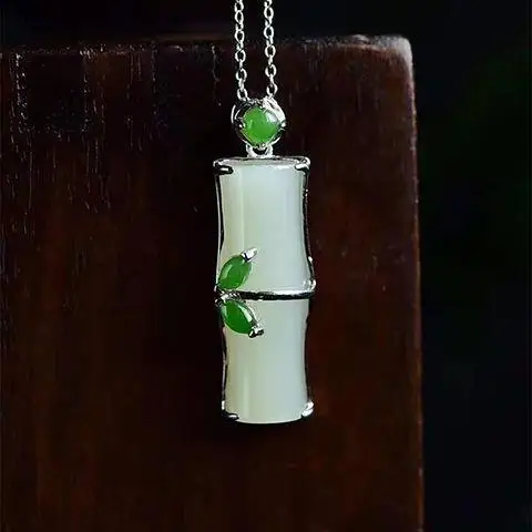 Natural Hetian Jade White Jade Green Leaf Bamboo S925 Sterling Silver Pendant Festival High Jade Jade Pendant Vintage Silver
Natural Hetian Jade White Jade Green Leaf Bamboo S925 Sterling Silver Pendant Festival High Jade Jade Pendant Vintage Silver