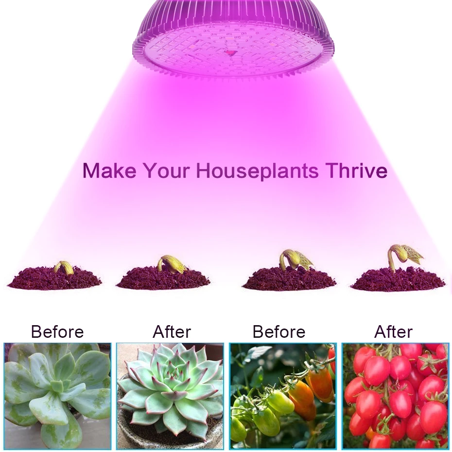 E27 LED Lamp for Plants 30W 50W 80W Plant Light 700lm/1000lm/1500lm UV fitolamp Full Spectrum Seedling Flower | Лампы и освещение