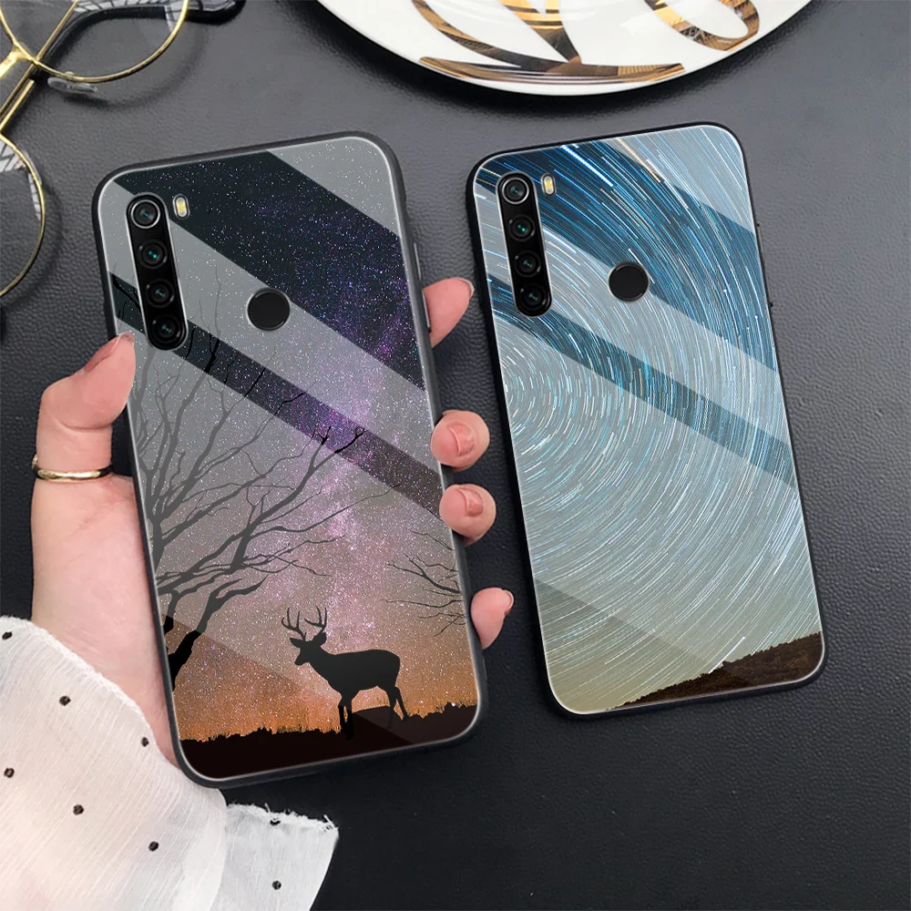 Чехол для телефона Starry sky стеклянный чехол Xiaomi Redmi Note 8 7 8A 7A 8T K20 6 Pro Mi 9T 10 SE A3 A2 Lite CC9