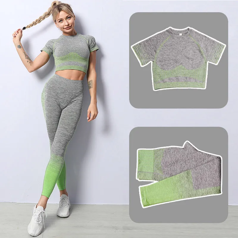High quality seamless women yoga clothing suits sports fitness clothes short sleeved tops high-waist leggings summer sweatshirts
High quality seamless women yoga clothing suits sports fitness clothes short sleeved tops high-waist leggings summer sweatshirts