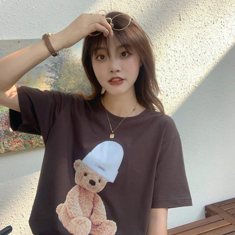 2021 Summer Creative Kawaii Graphic Cotton Women's Short-Sleeved t-Shirt Korean Style Couple Clothes
2021 Summer Creative Kawaii Graphic Cotton Women's Short-Sleeved t-Shirt Korean Style Couple Clothes
